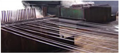 Zinc pool of the wire galvanizing line